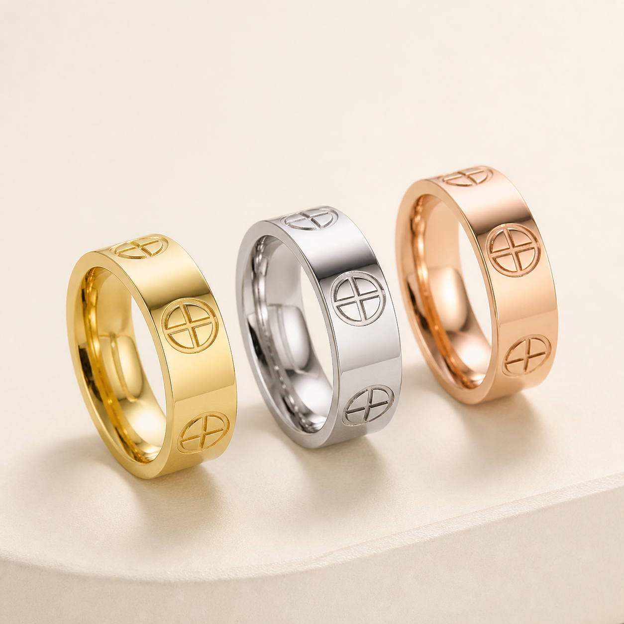Anillos en tres tonos