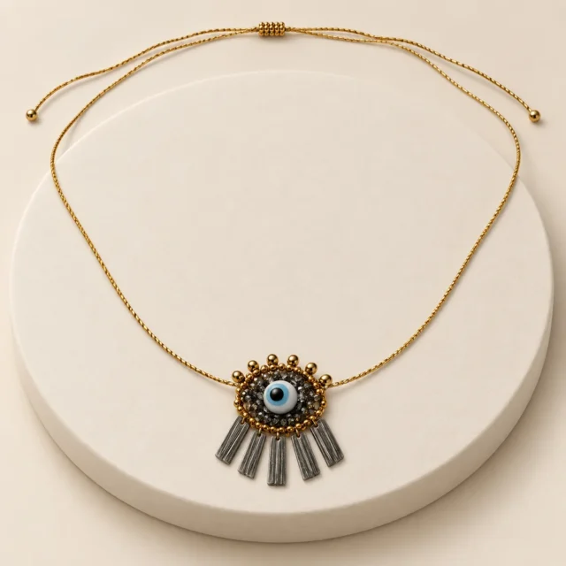 Collar ajustable ojo azul