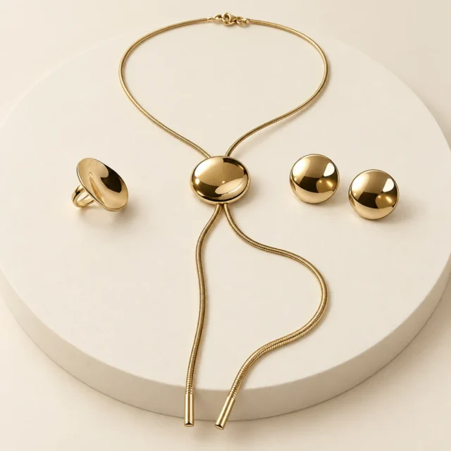 Set lazo y discos dorados