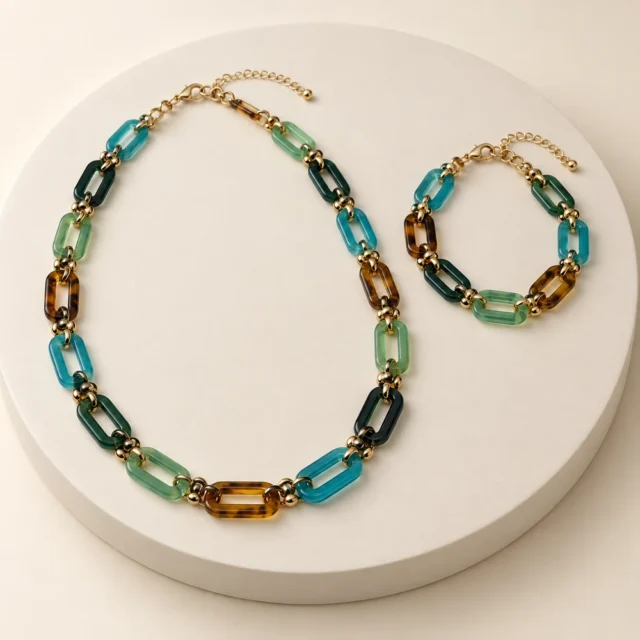 Set eslabones de resina multicolor