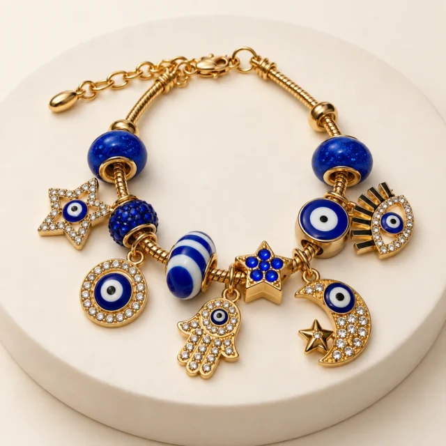 Pulsera dijes ojo azul