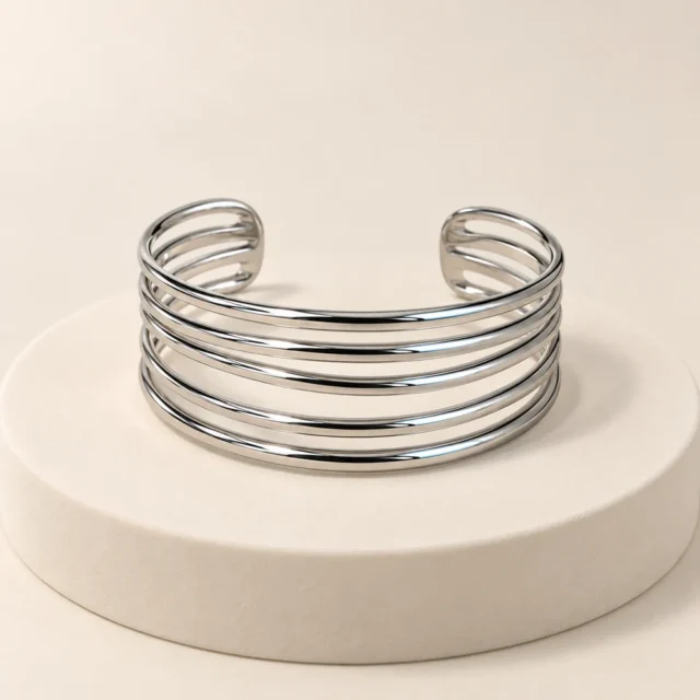 Pulsera de plata seis bandas