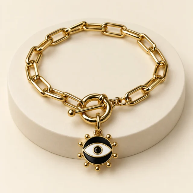 Pulsera toggle ojo negro